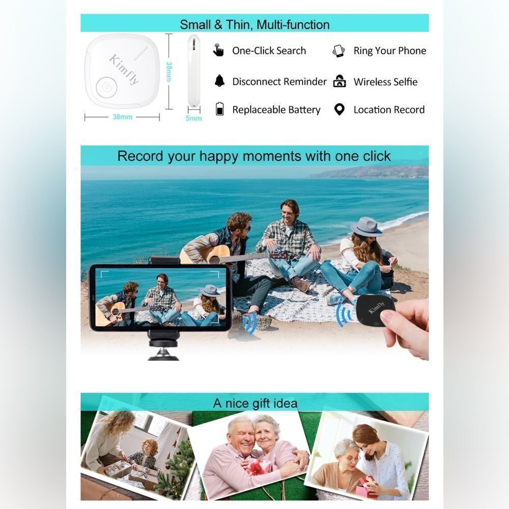 2-Pack Bluetooth Tracker Finder for Keys Wallets Backpacks for Android/iOS Phone - Picture 10 of 10